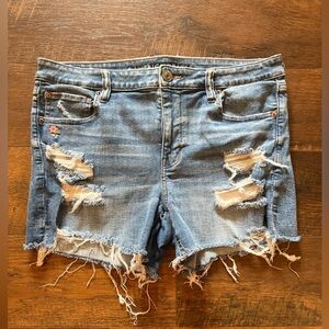 American Eagle Outfitters Ripped Blue Jean Shorts